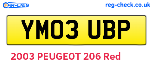 YM03UBP are the vehicle registration plates.