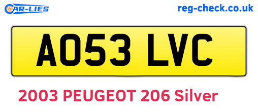 AO53LVC are the vehicle registration plates.