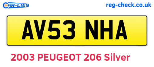 AV53NHA are the vehicle registration plates.