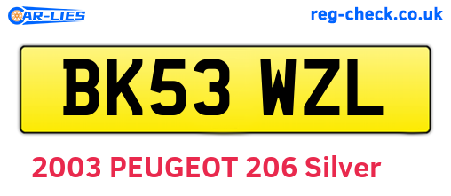 BK53WZL are the vehicle registration plates.