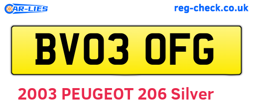 BV03OFG are the vehicle registration plates.