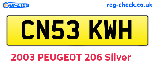 CN53KWH are the vehicle registration plates.