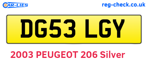 DG53LGY are the vehicle registration plates.