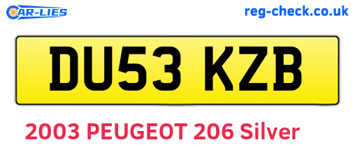 DU53KZB are the vehicle registration plates.
