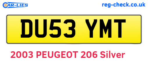 DU53YMT are the vehicle registration plates.
