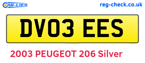 DV03EES are the vehicle registration plates.