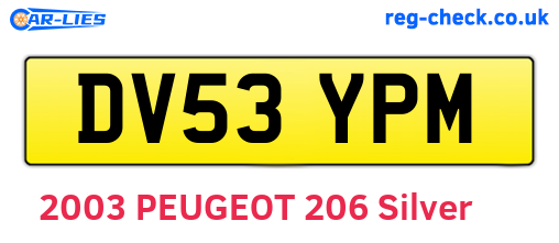 DV53YPM are the vehicle registration plates.
