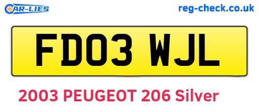 FD03WJL are the vehicle registration plates.