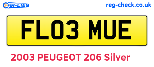 FL03MUE are the vehicle registration plates.