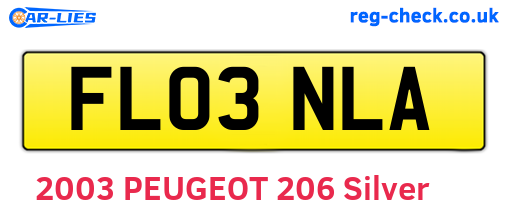 FL03NLA are the vehicle registration plates.