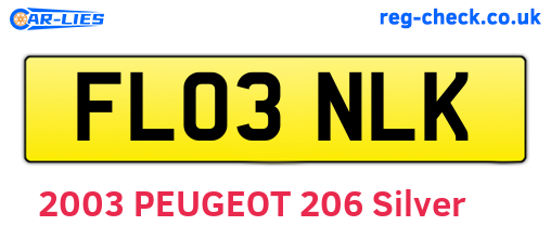 FL03NLK are the vehicle registration plates.
