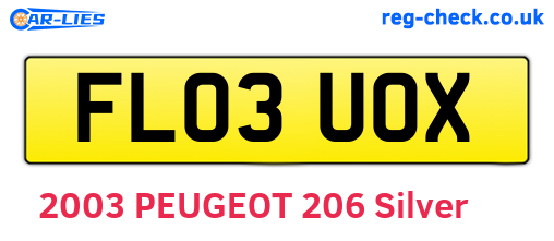 FL03UOX are the vehicle registration plates.