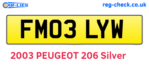 FM03LYW are the vehicle registration plates.