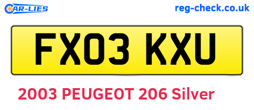FX03KXU are the vehicle registration plates.