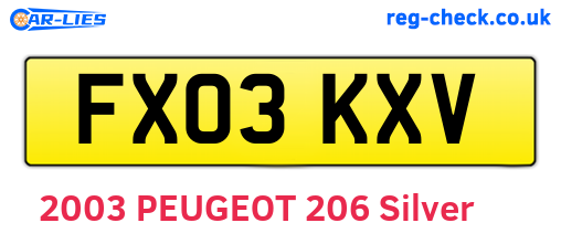 FX03KXV are the vehicle registration plates.