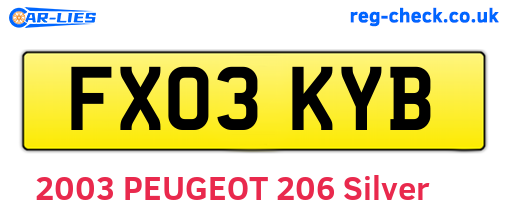 FX03KYB are the vehicle registration plates.