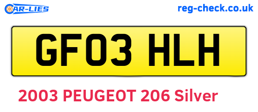 GF03HLH are the vehicle registration plates.