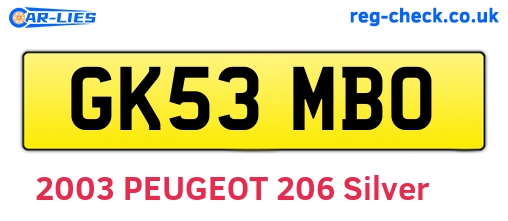 GK53MBO are the vehicle registration plates.