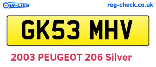GK53MHV are the vehicle registration plates.