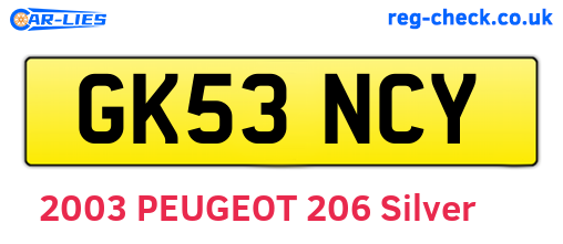 GK53NCY are the vehicle registration plates.