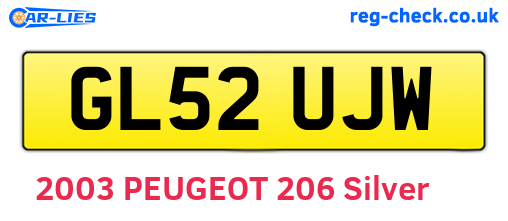 GL52UJW are the vehicle registration plates.