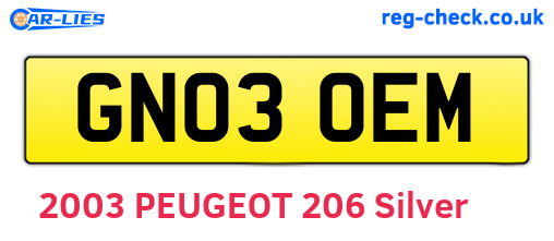 GN03OEM are the vehicle registration plates.