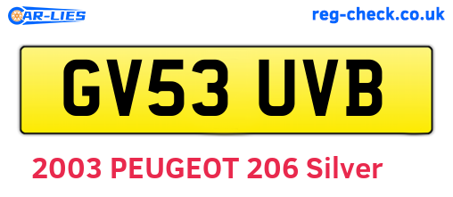 GV53UVB are the vehicle registration plates.