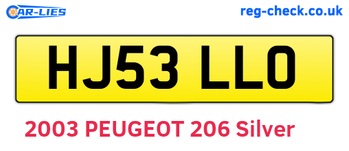 HJ53LLO are the vehicle registration plates.