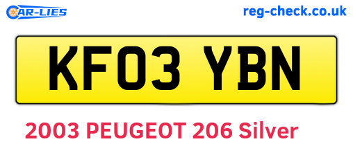KF03YBN are the vehicle registration plates.