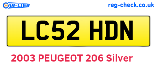 LC52HDN are the vehicle registration plates.