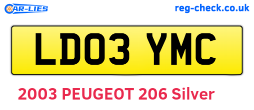 LD03YMC are the vehicle registration plates.
