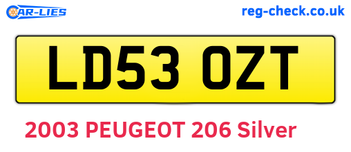 LD53OZT are the vehicle registration plates.