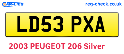 LD53PXA are the vehicle registration plates.