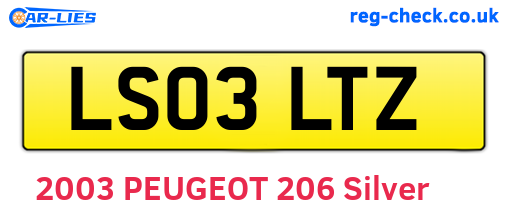 LS03LTZ are the vehicle registration plates.