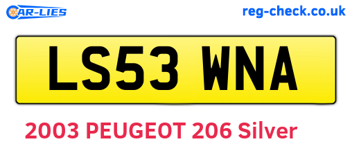 LS53WNA are the vehicle registration plates.