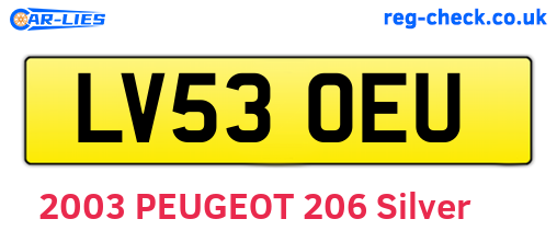 LV53OEU are the vehicle registration plates.