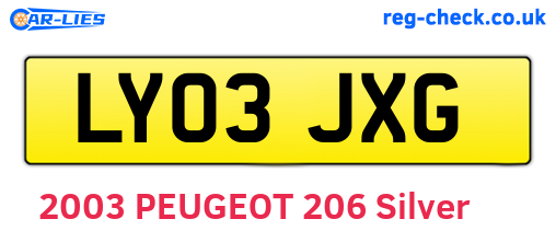 LY03JXG are the vehicle registration plates.