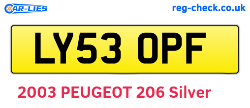 LY53OPF are the vehicle registration plates.