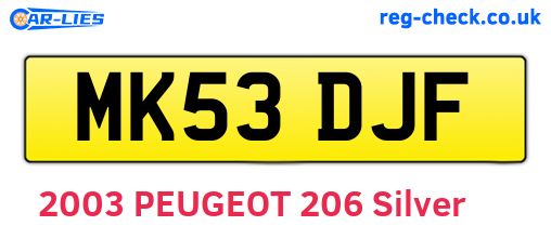 MK53DJF are the vehicle registration plates.