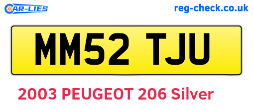 MM52TJU are the vehicle registration plates.