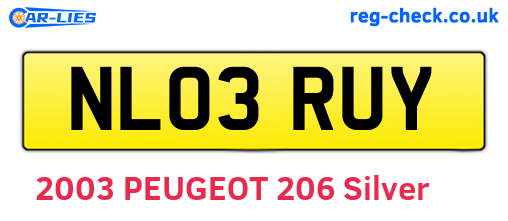 NL03RUY are the vehicle registration plates.