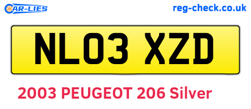 NL03XZD are the vehicle registration plates.