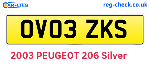 OV03ZKS are the vehicle registration plates.