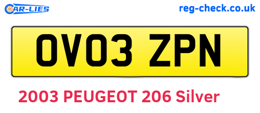 OV03ZPN are the vehicle registration plates.