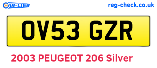 OV53GZR are the vehicle registration plates.