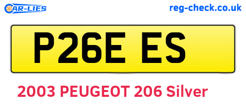 P26EES are the vehicle registration plates.