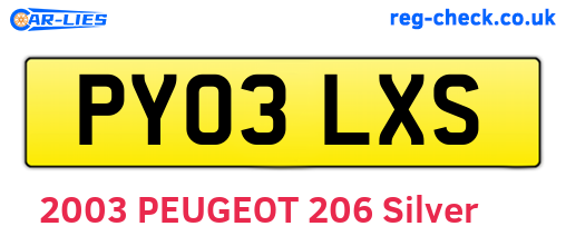 PY03LXS are the vehicle registration plates.