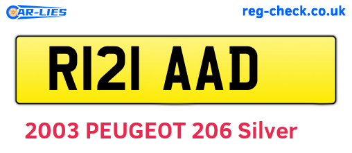 R121AAD are the vehicle registration plates.