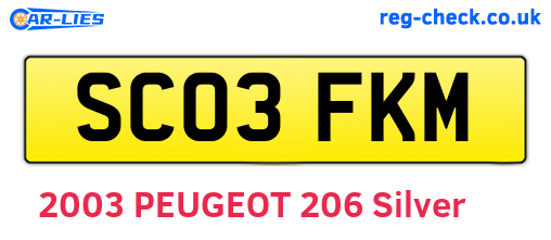 SC03FKM are the vehicle registration plates.
