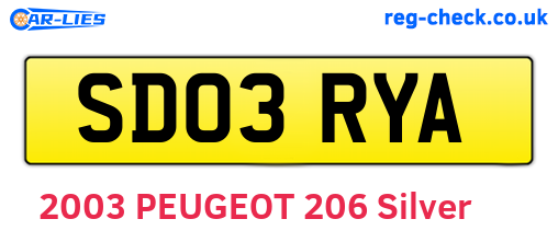 SD03RYA are the vehicle registration plates.